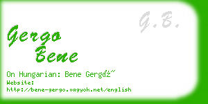 gergo bene business card